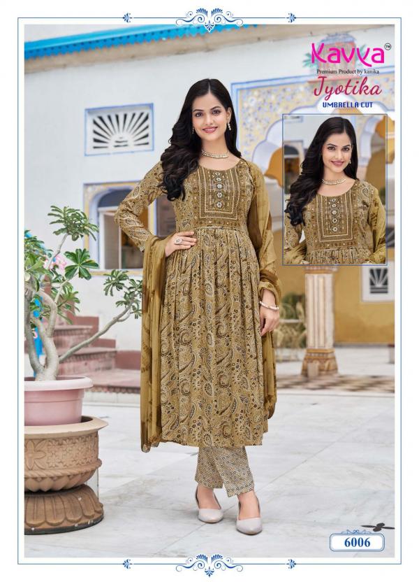 Kavya Jyotika Vol 6 Capsule Foil Printed Kurti Bottom With Dupatta